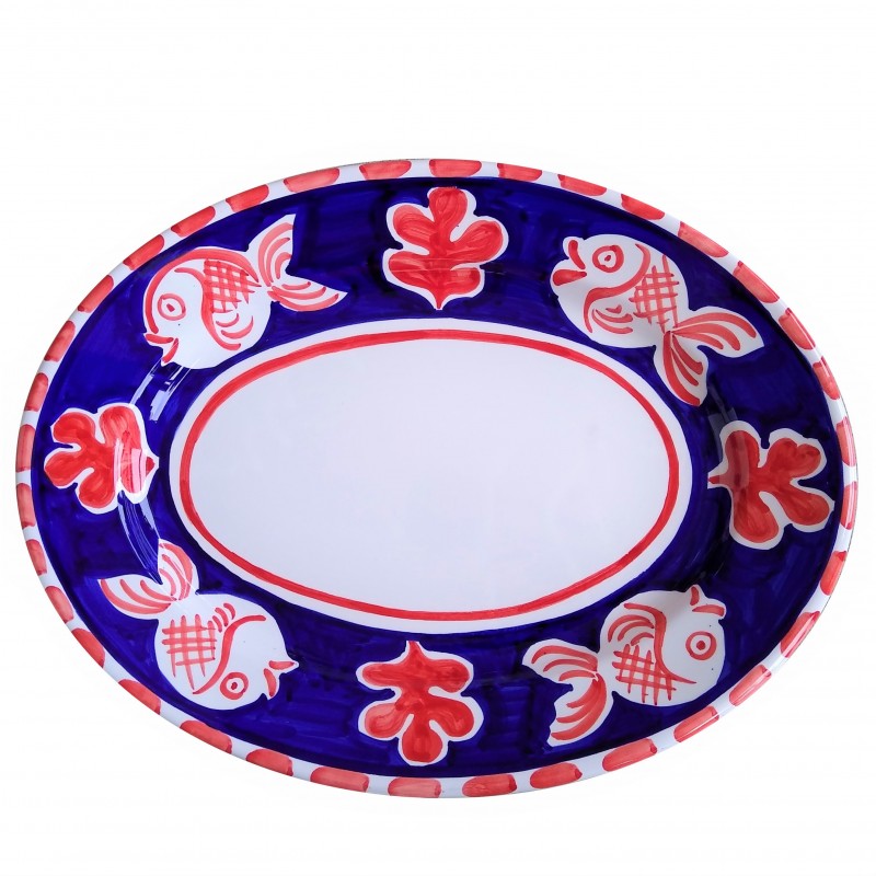 Ceramic Oval Platter in Fish