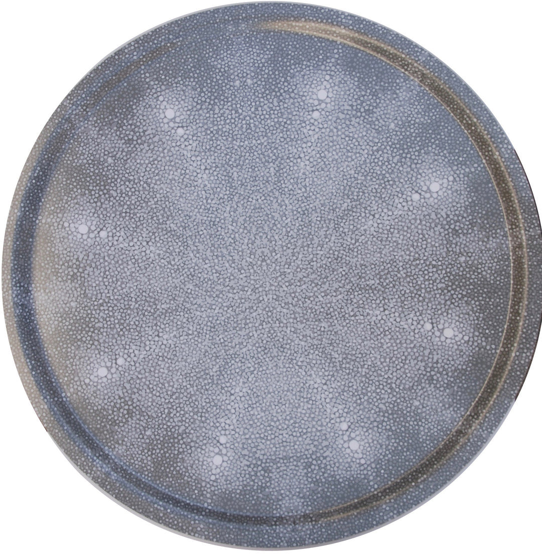 Gray Shagreen XL Round Tray