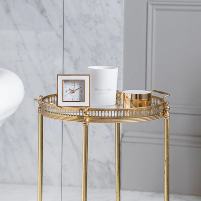 White & Gold Round Box