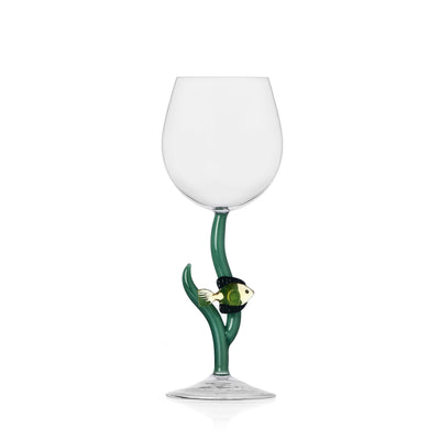 Stemmed Fish Glass (Various Colors)