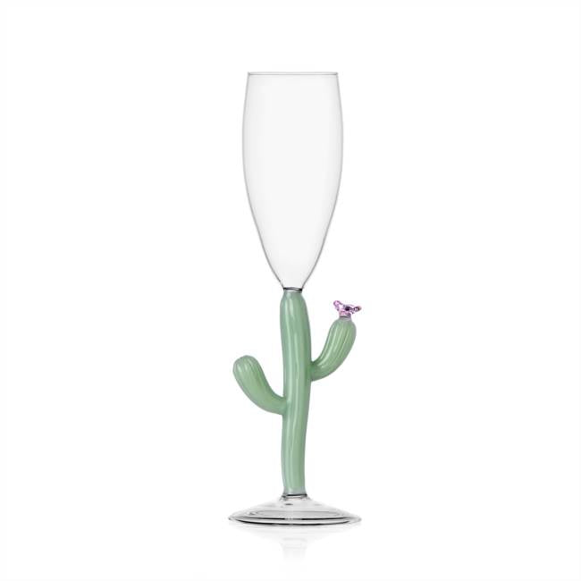 Desert Plant Cactus Champagne Flute