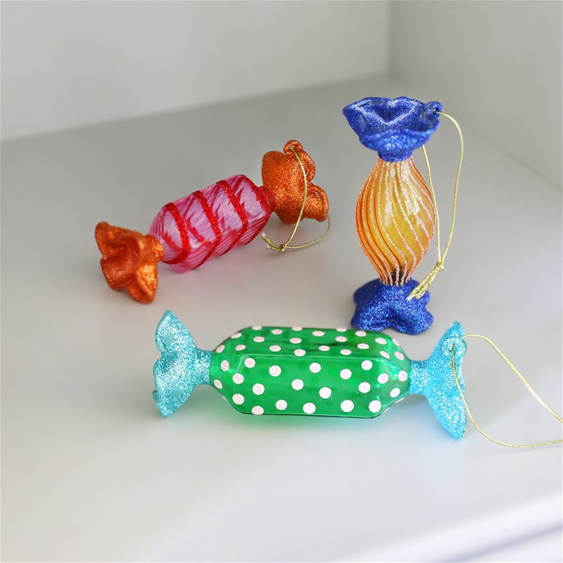 Glass Candy Ornaments (Various Styles)