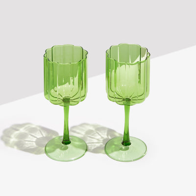 Wave Wine Glass (Various Colors)