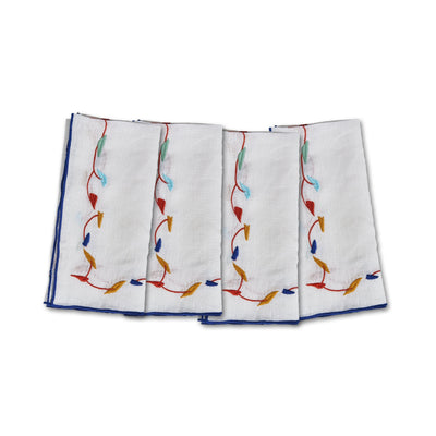 Mobile Embroidered Linen Napkins (Set of 4)