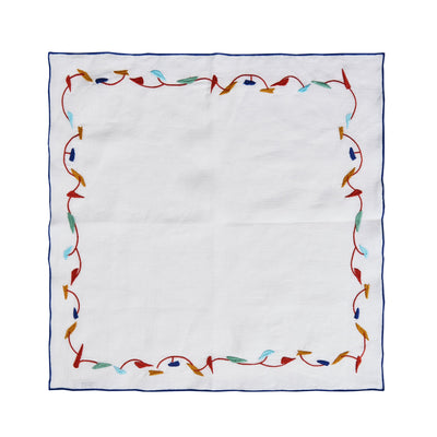 Mobile Embroidered Linen Napkins (Set of 4)
