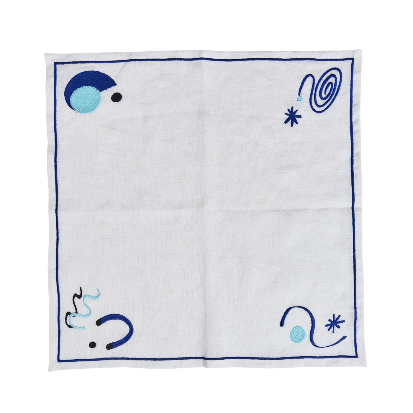 Celestial Embroidered Linen Napkins (Set of 4)