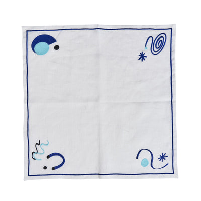 Celestial Embroidered Linen Napkins (Set of 4)