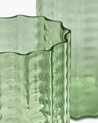 Small Green Wave Vase