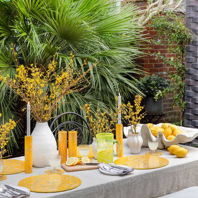 Chinoiserie Candle Stick in Yellow