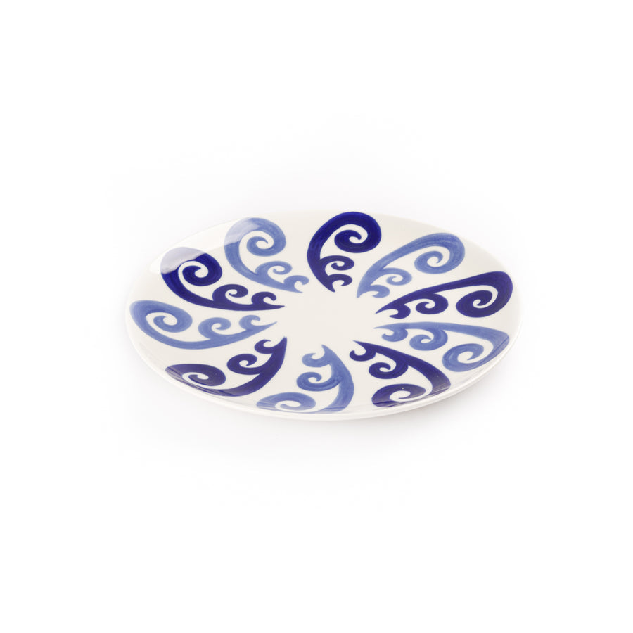 Peacock Dinner Plate in Two Tone Blue