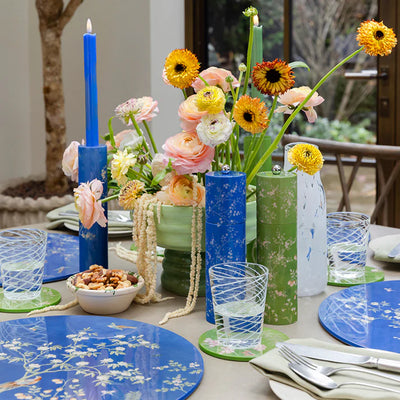 Chinoiserie Candle Stick in Blue