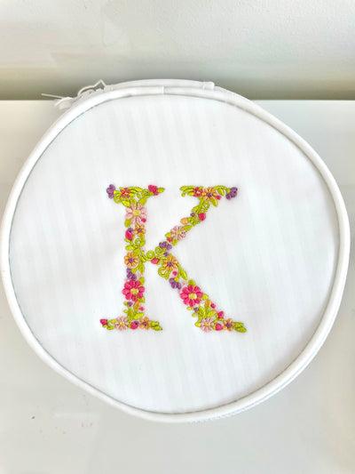 Round Up Jewelry Case with Embroidered Letter