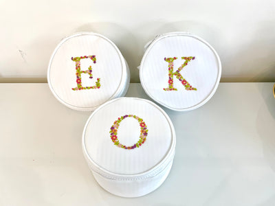 Round Up Jewelry Case with Embroidered Letter