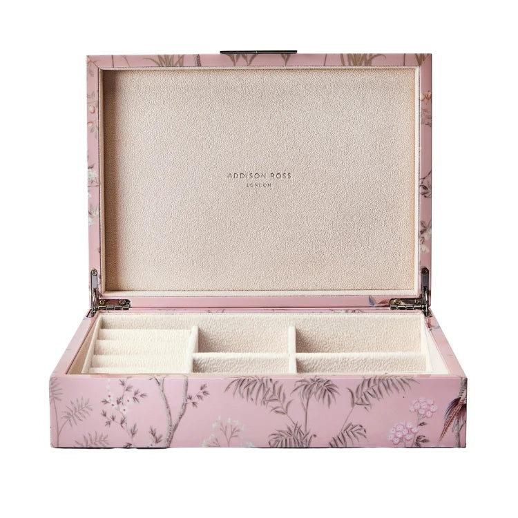 Large Pink Chinoiserie Jewelry Box