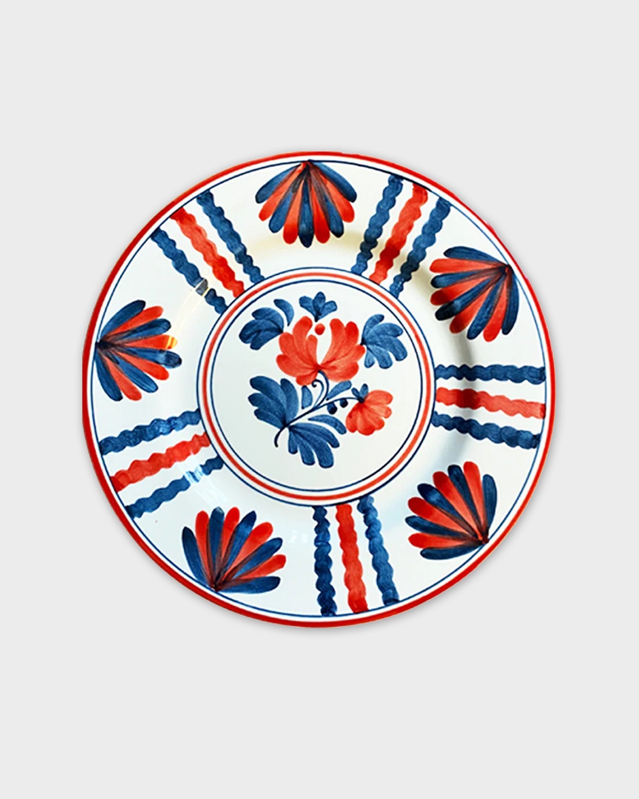 Blossom Dinner Plate - Red & Blue