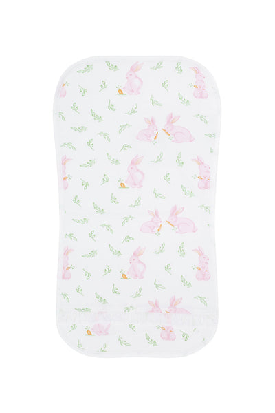 Pink Bunny Print Burp Cloth