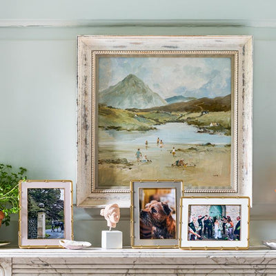 Pale Pink & Gold Bamboo Frame