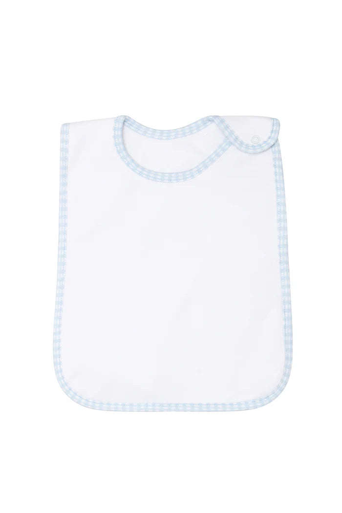 Blue Gingham Feeding Bib