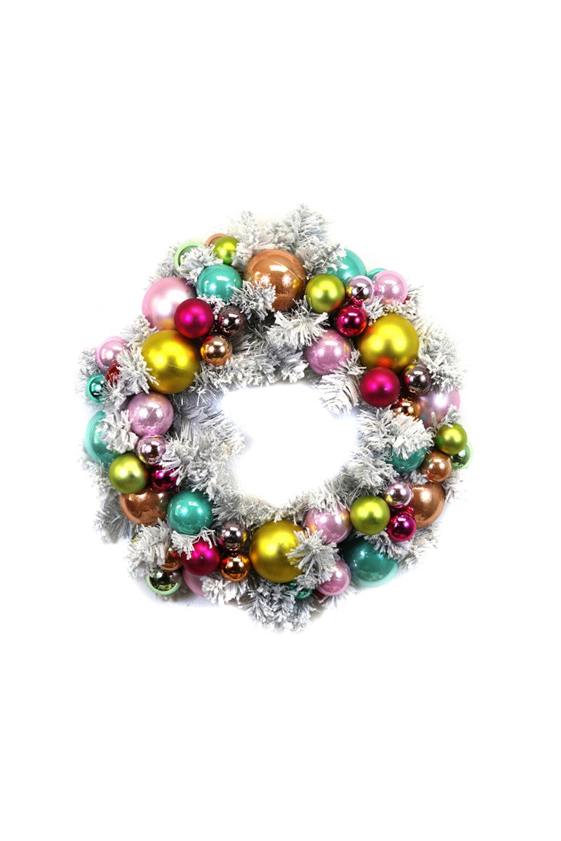 Flocked Wreath with Silver