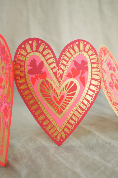 Concertina Folded Heart Garland