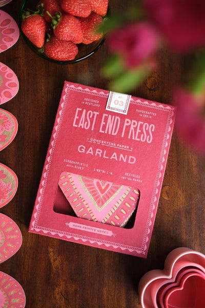 Concertina Folded Heart Garland