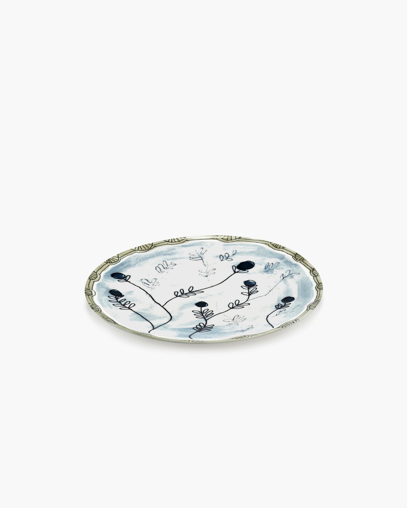 Mirtillo Tea Midnight Flowers Dinner Plate