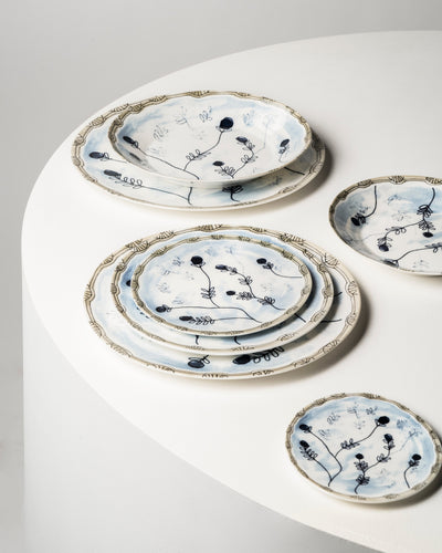 Mirtillo Tea Midnight Flowers Dinner Plate