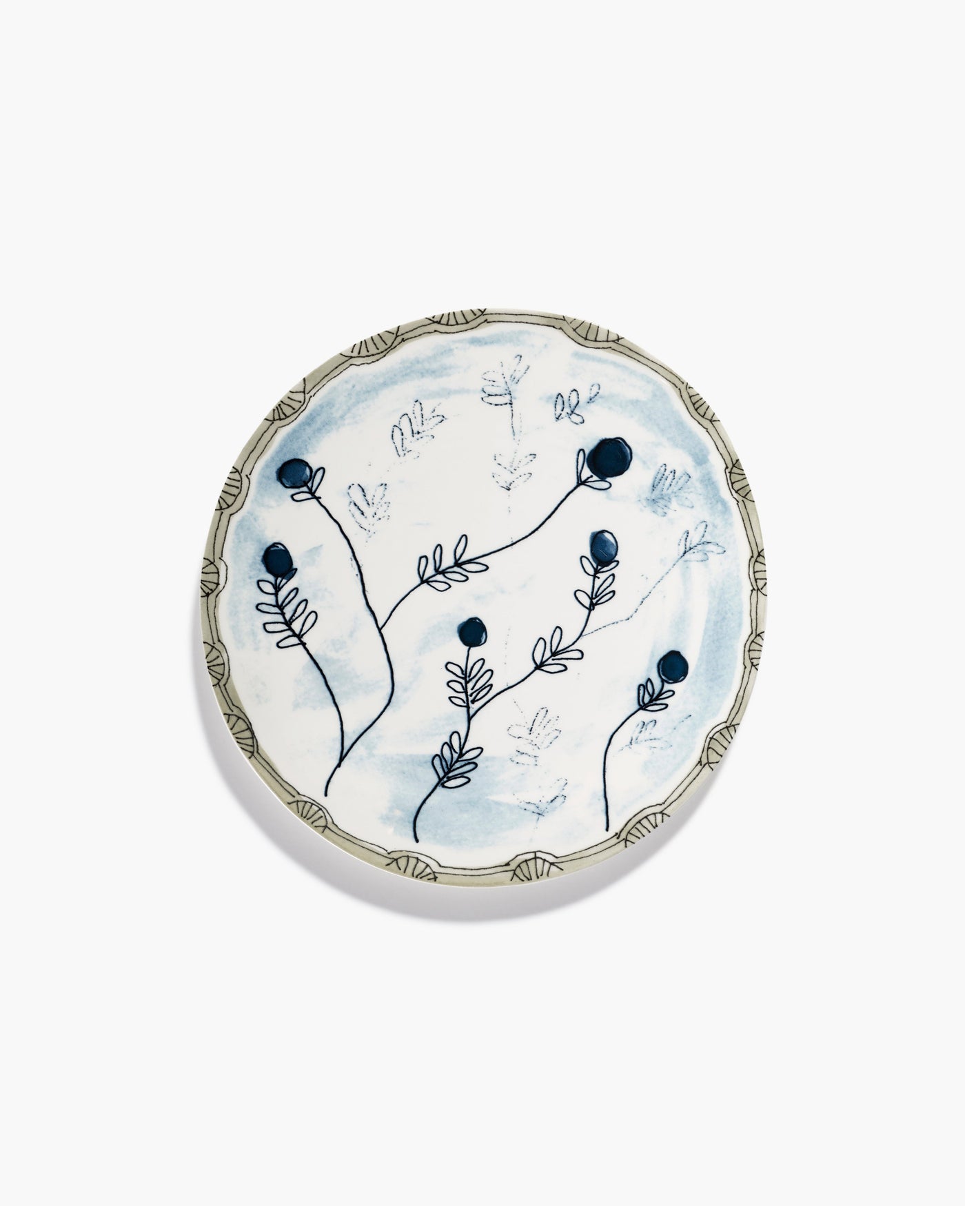 Mirtillo Tea Midnight Flowers Dinner Plate