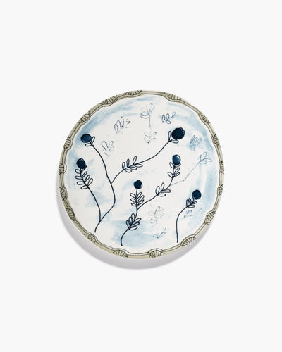 Mirtillo Tea Midnight Flowers Dinner Plate