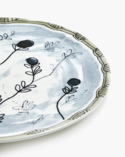 Mirtillo Tea Midnight Flowers Dinner Plate