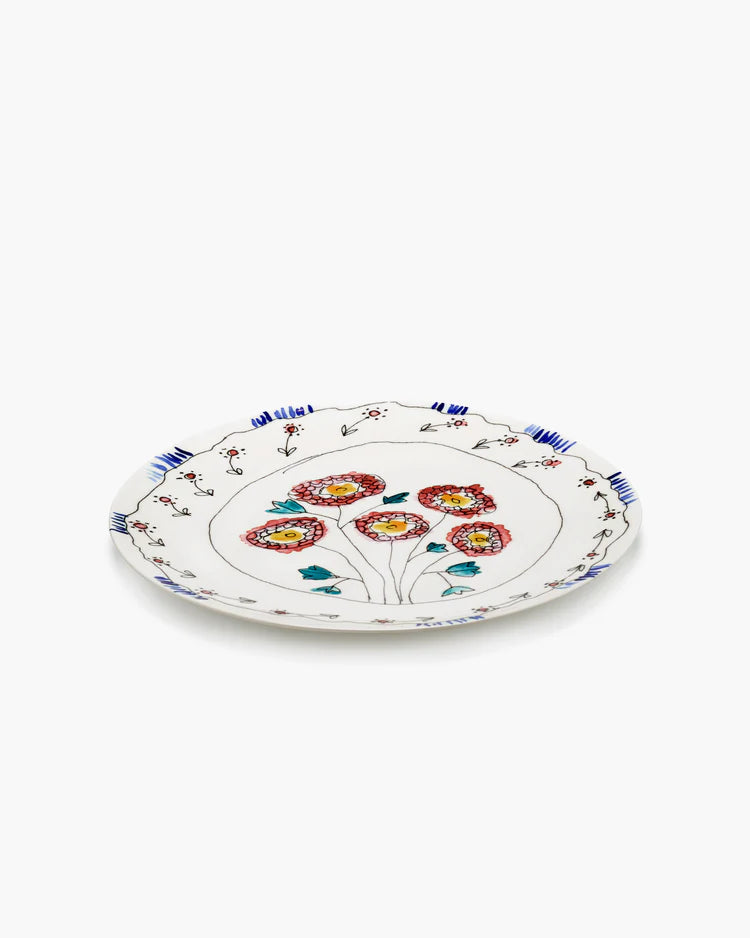 Large Anemone Milk Serving Plate