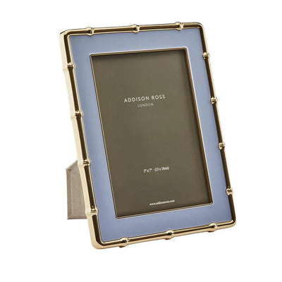 Pale Denim & Gold Bamboo Frame