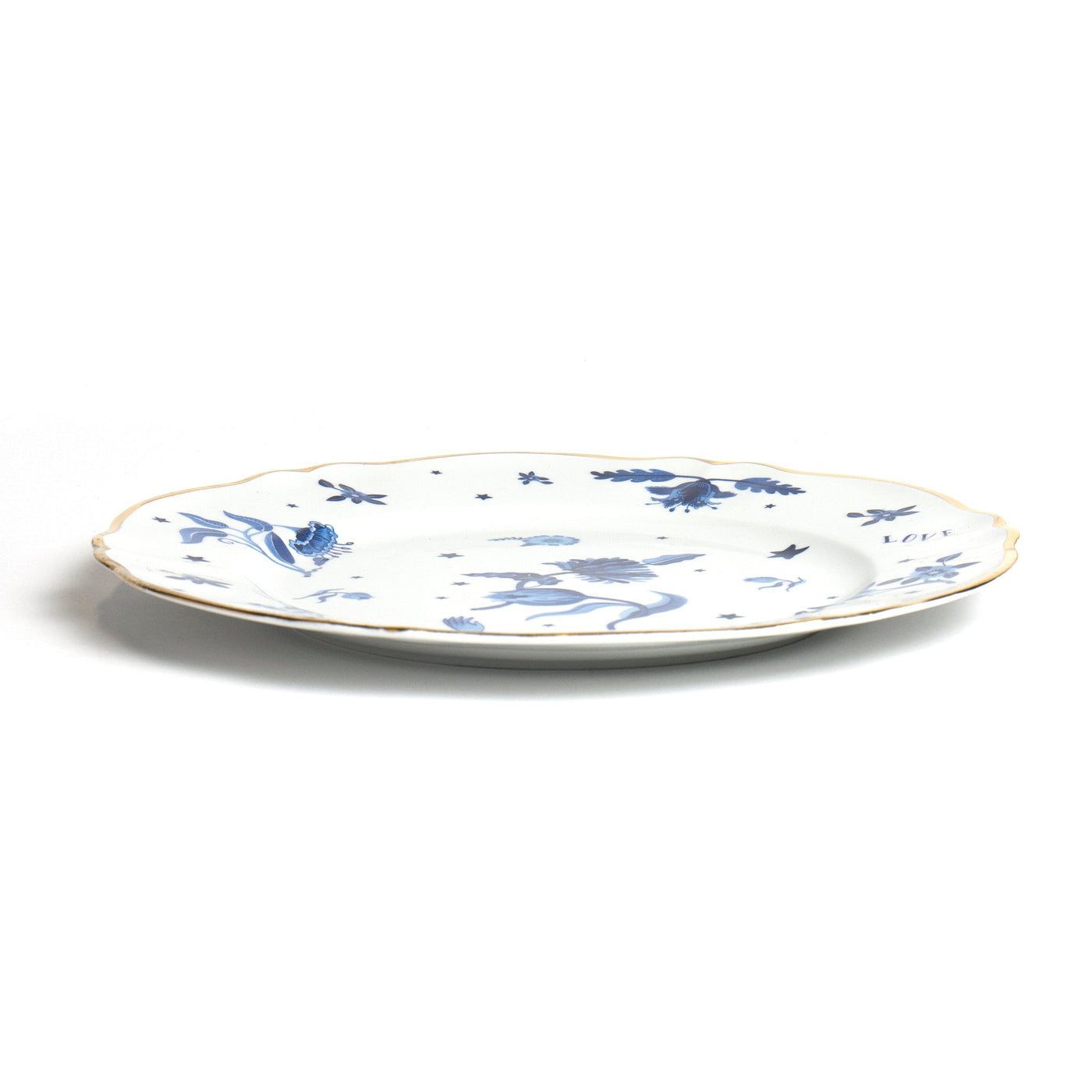 Blue Floral Round Platter