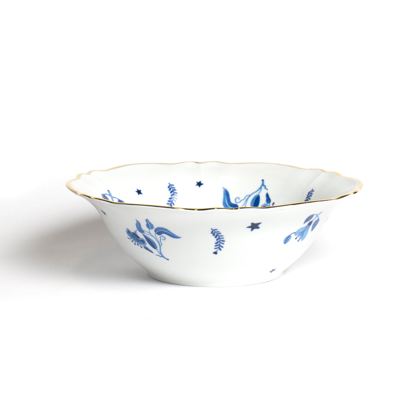 Blue Floral Salad Bowl