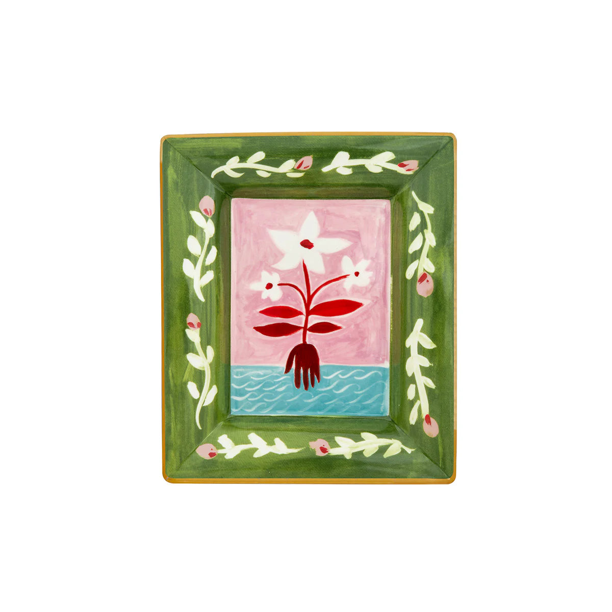 White Flowers Tray
