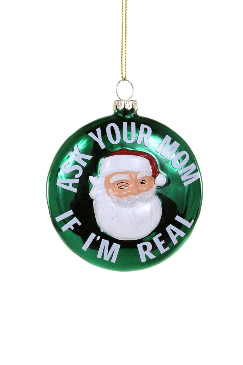 Winking Santa Ornament