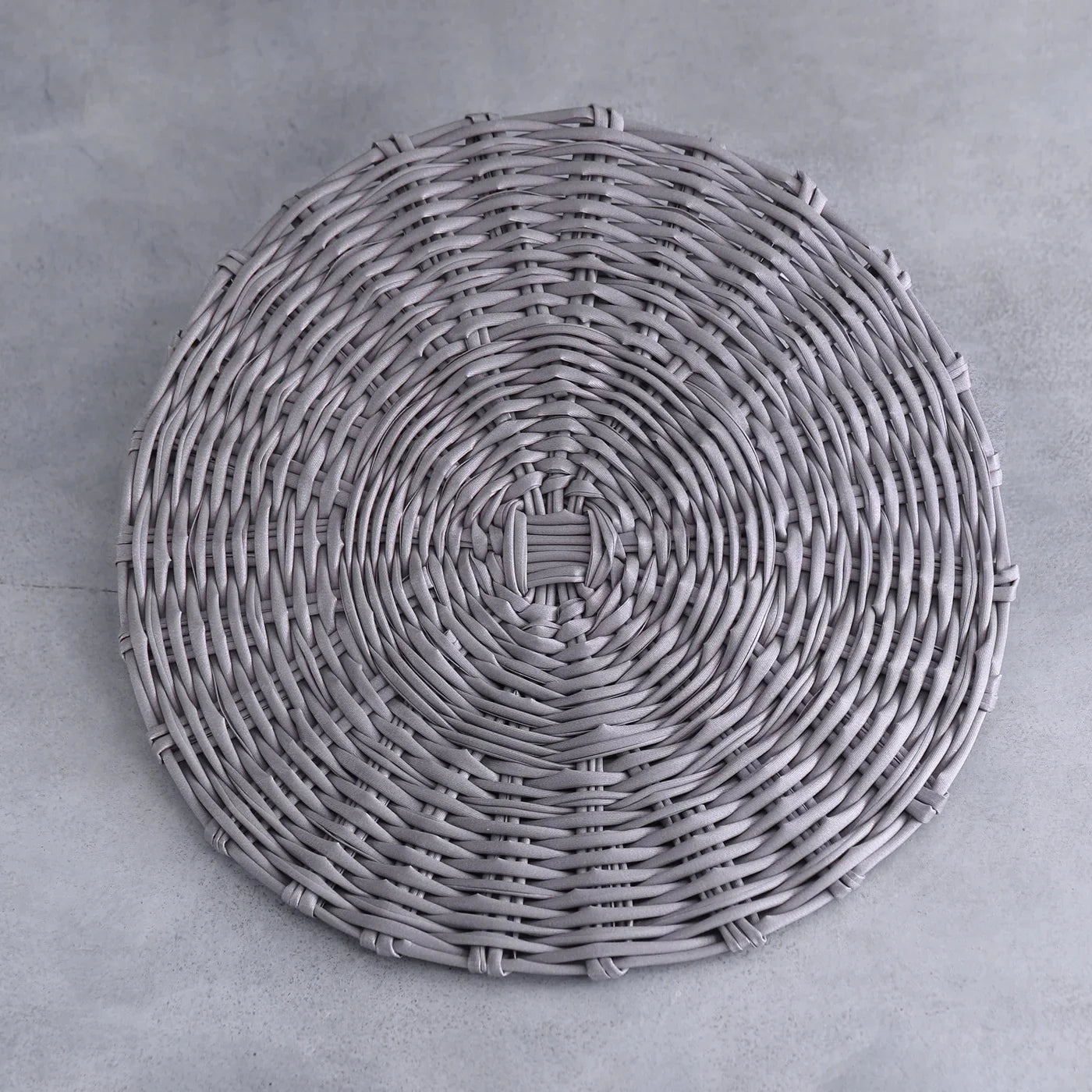 Grey Faux Wicker Placemat