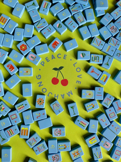 Mahjong Tiles in Mod French Blue