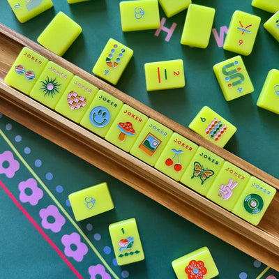 Mahjong Tiles in Mod Chartreuse