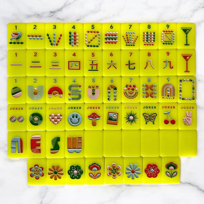 Mahjong Tiles in Mod Chartreuse
