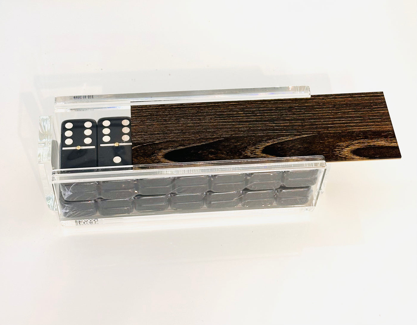 Acrylic Domino Set Exotic Wood Ebony