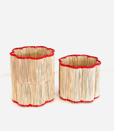 Red Rim Flower Vase