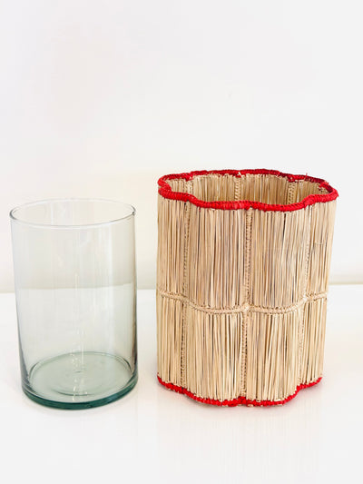 Red Rim Flower Vase