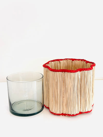 Red Rim Flower Vase