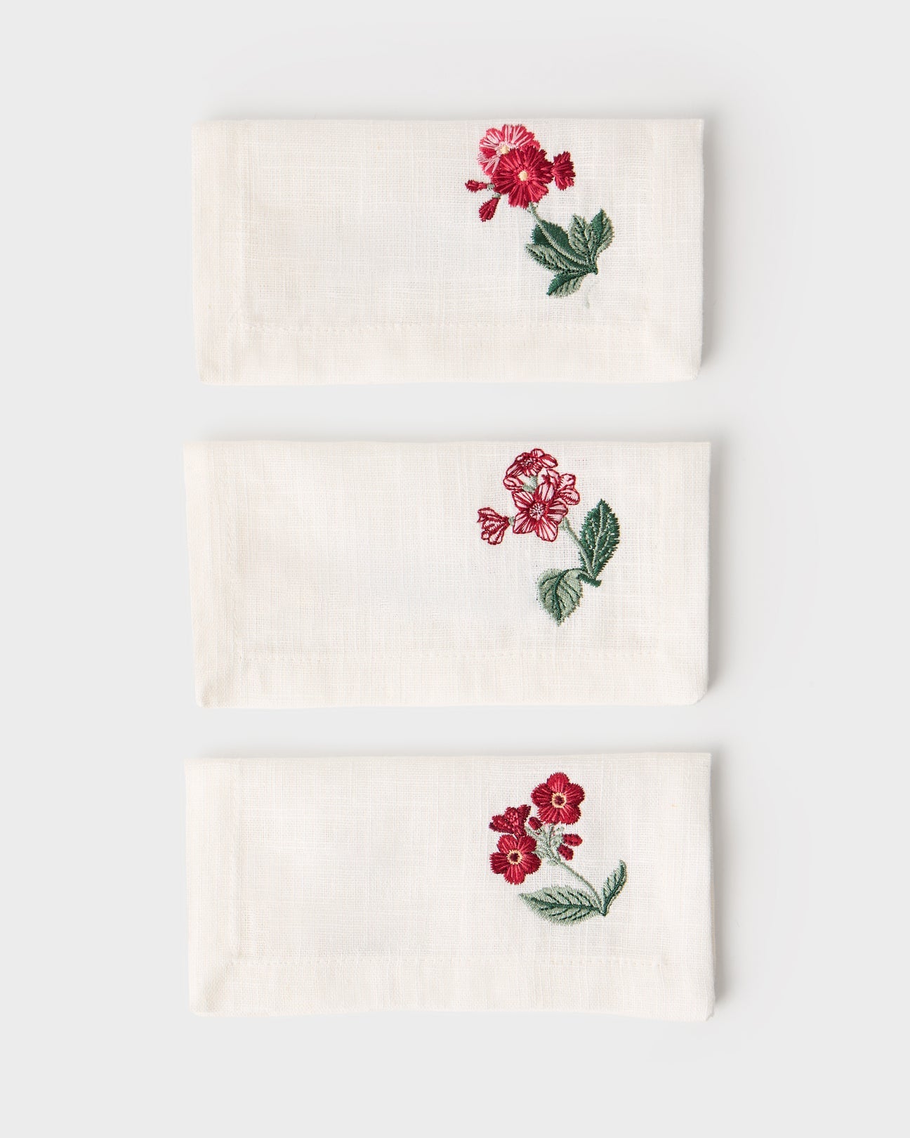 Floral Medley Embroidered Cocktail Napkins (Set of 6)