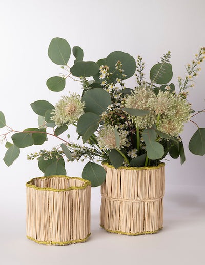 Red Rim Flower Vase