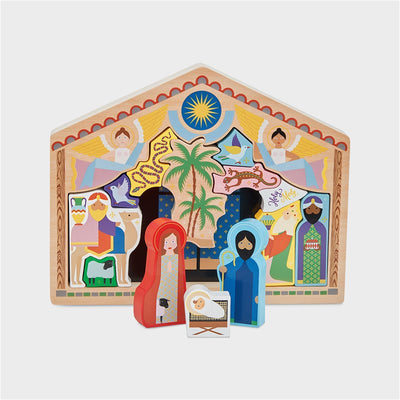 Wooden Nativity Scene