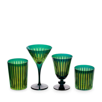 Prism Highball Glasses in Green