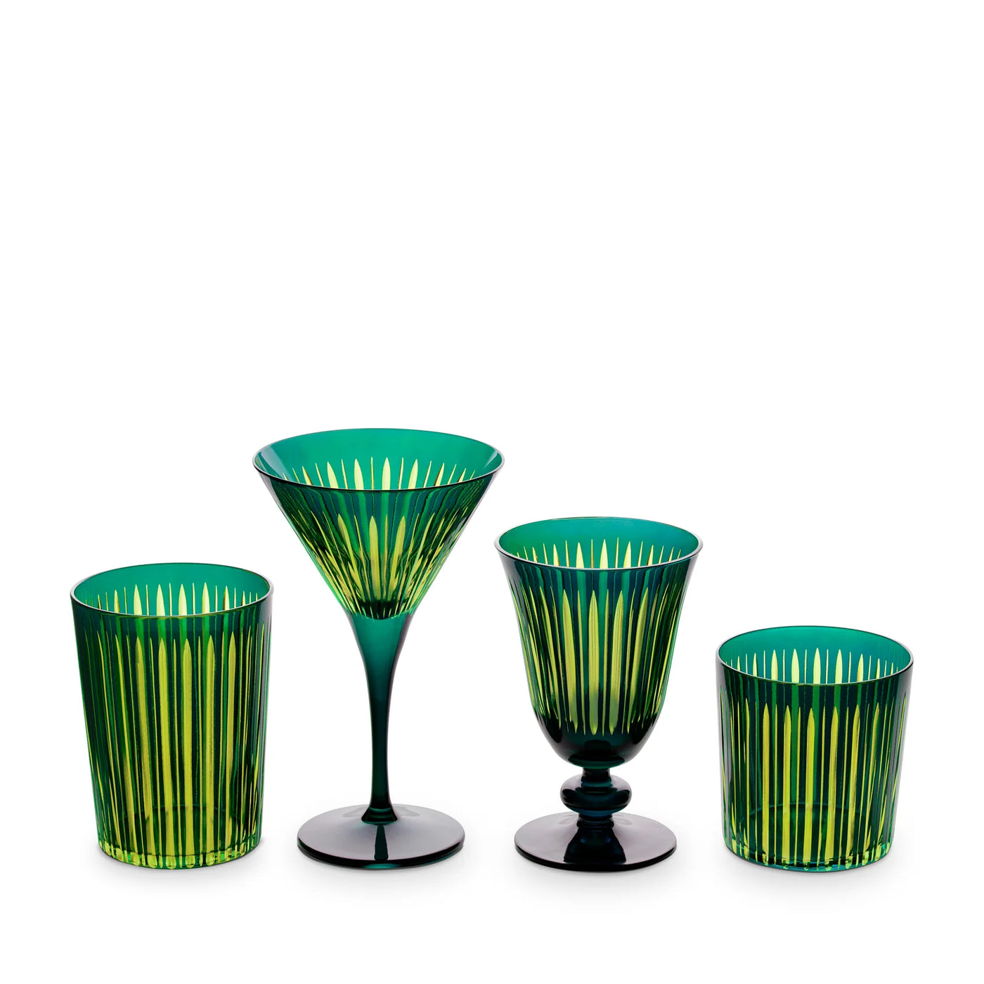 Prism Wine Glasses in Green