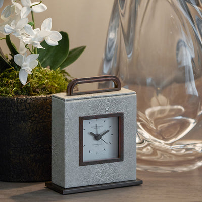 Ecru Shagreen Clock